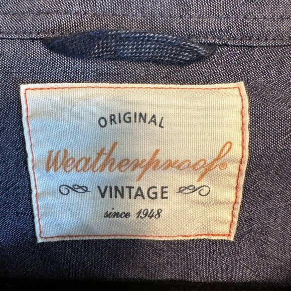 Weatherproof Vintage Mens Blue Plaid 100% Cotton Button-Down Flannel Shirt L - Picture 7 of 13